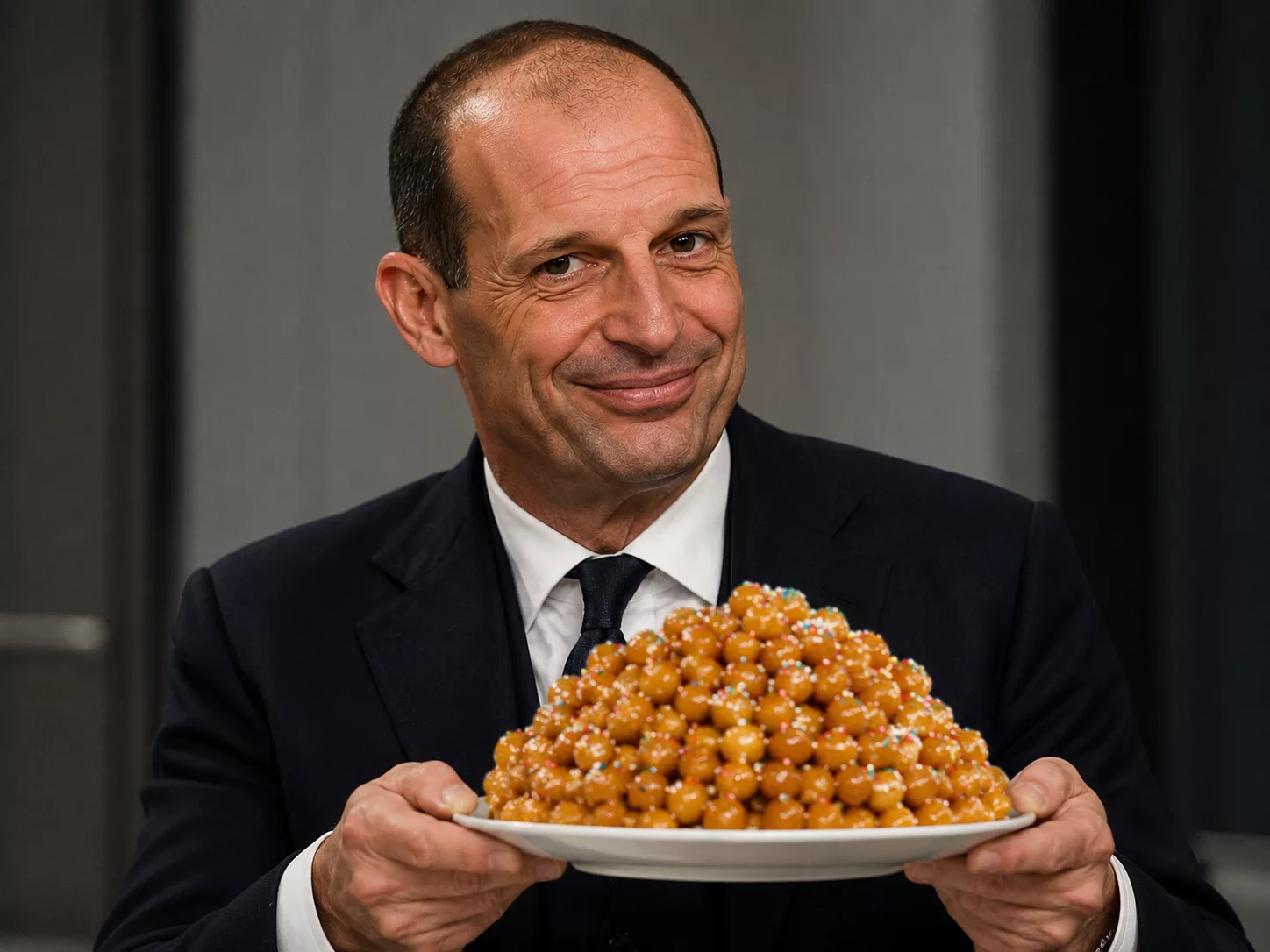 A Napoli Max Allegri non mangerà il panettone e vi dico il perché 2 Massimiliano Allegri con gli struffoli
